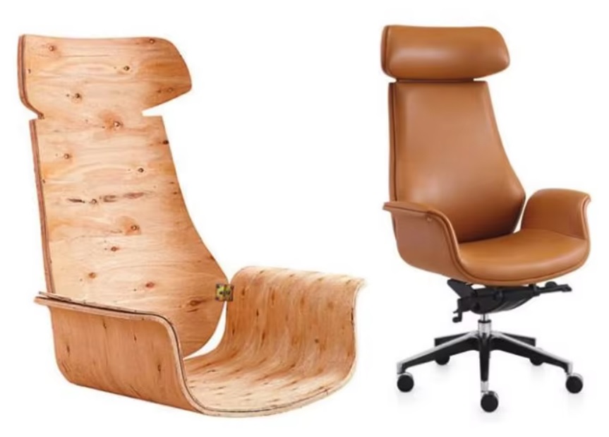ghế văn phòng sử dụng phôi gỗ uốn cong