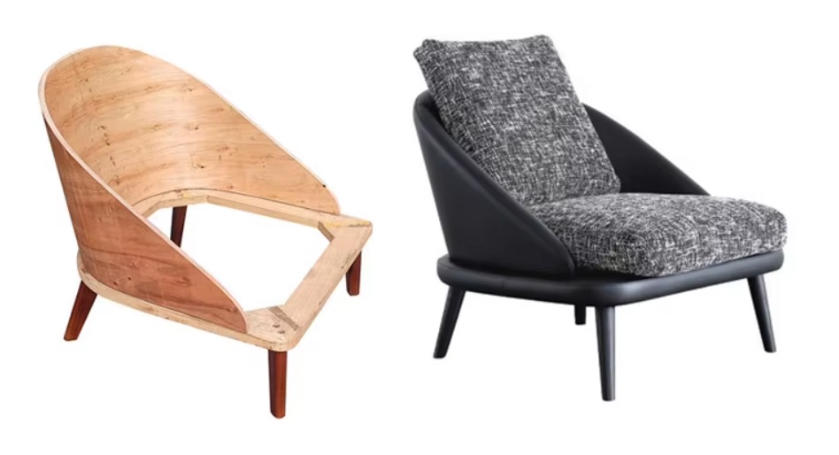 ghế sử dụng phôi gỗ uốn cong